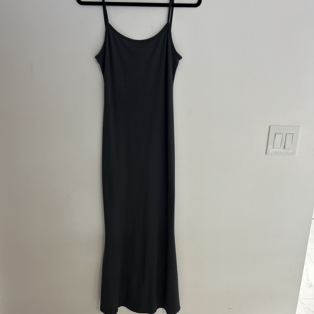 Women's Size‎ Medium Charcoal Gray Strapless Maxi Dress Minimalist